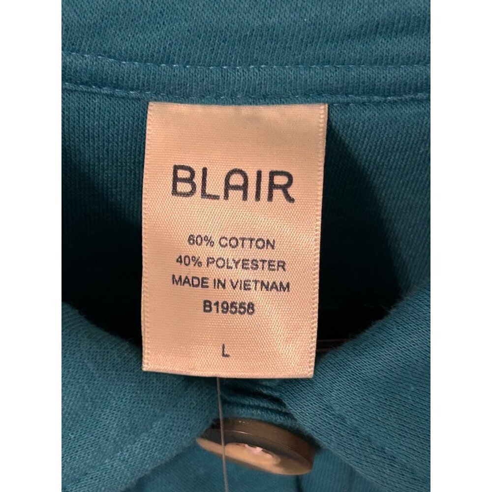Blair Women's Teal Button-Up Long Sleeve Shirt Jacket Shacket L Cozy Warm NWOT - Picture 3 of 7